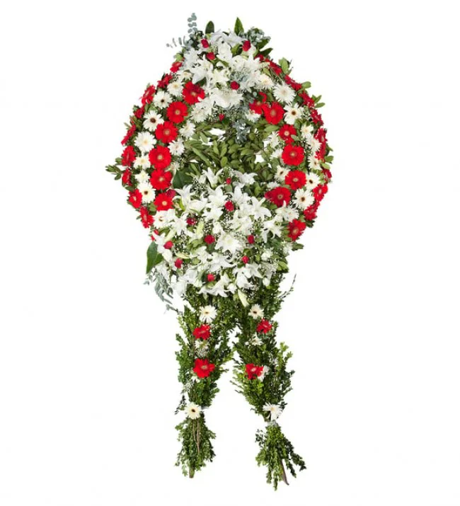 Gerbera-Lilyum Çiçekleri Cenaze Çelenk